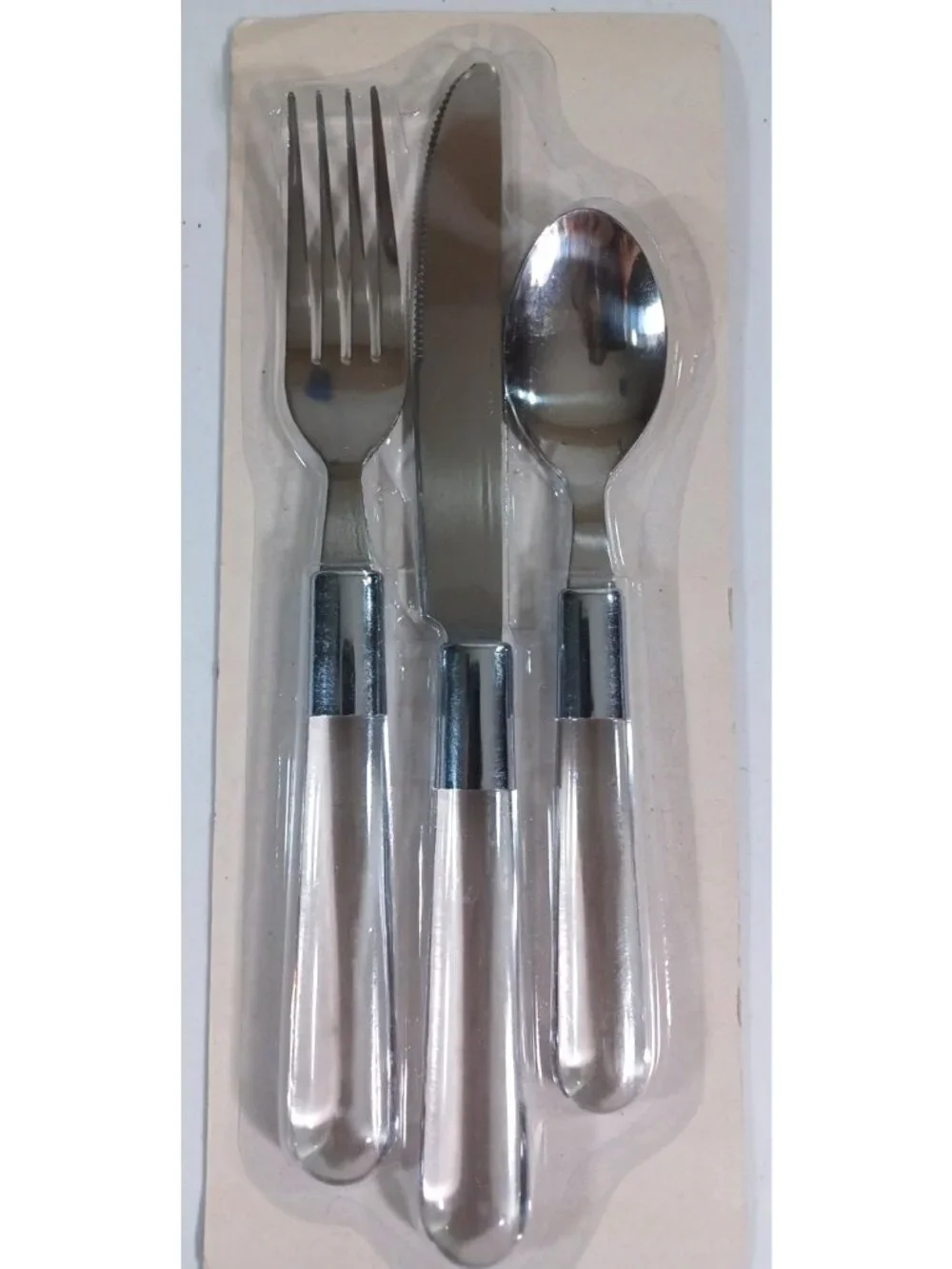 New Vintage Clear Lucite Handle Flatware 3 Place Settings 9 Pc From Pottery Barn